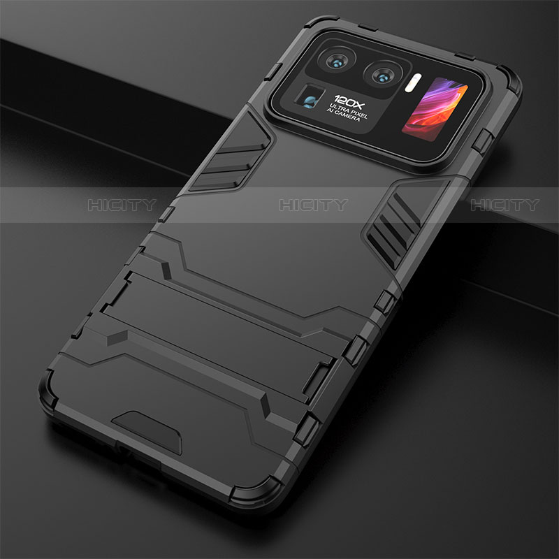 Custodia Silicone e Plastica Opaca Cover con Supporto per Xiaomi Mi 11 Ultra 5G