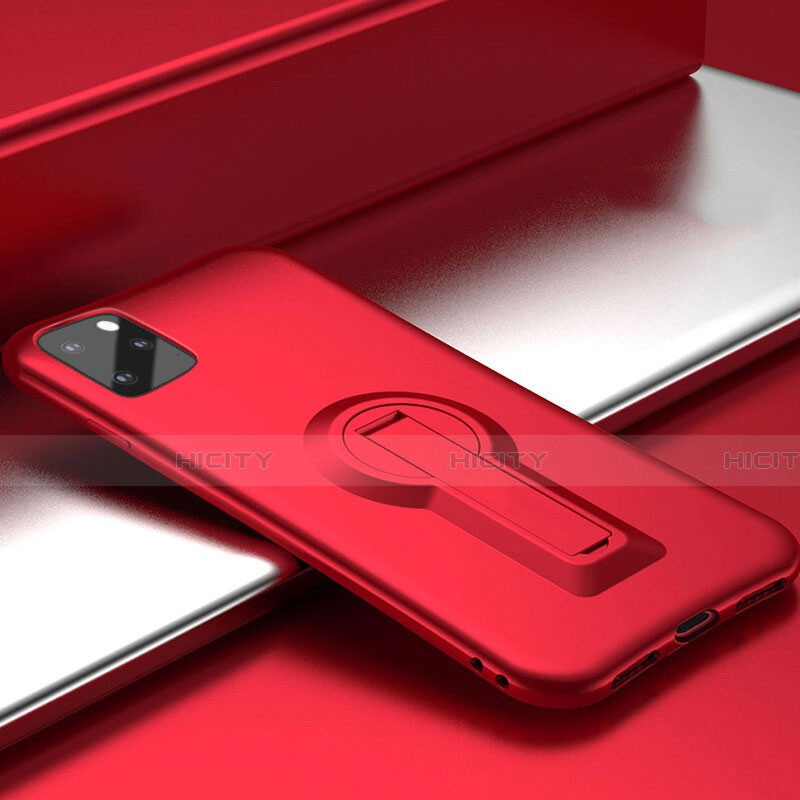 Custodia Silicone e Plastica Opaca Cover con Supporto R01 per Apple iPhone 11 Pro Rosso