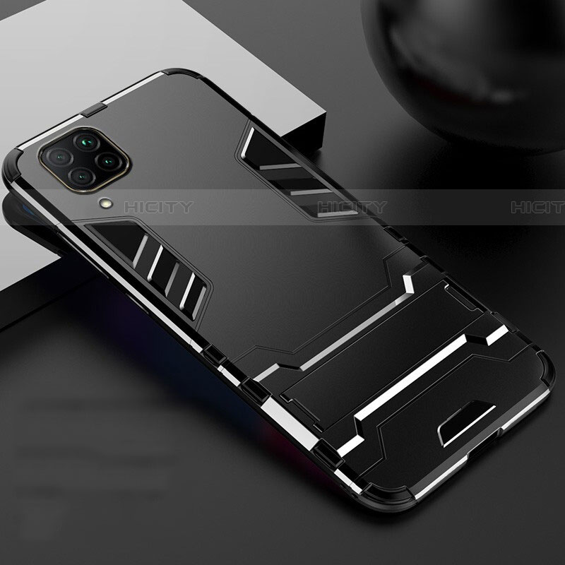 Custodia Silicone e Plastica Opaca Cover con Supporto R01 per Huawei P40 Lite