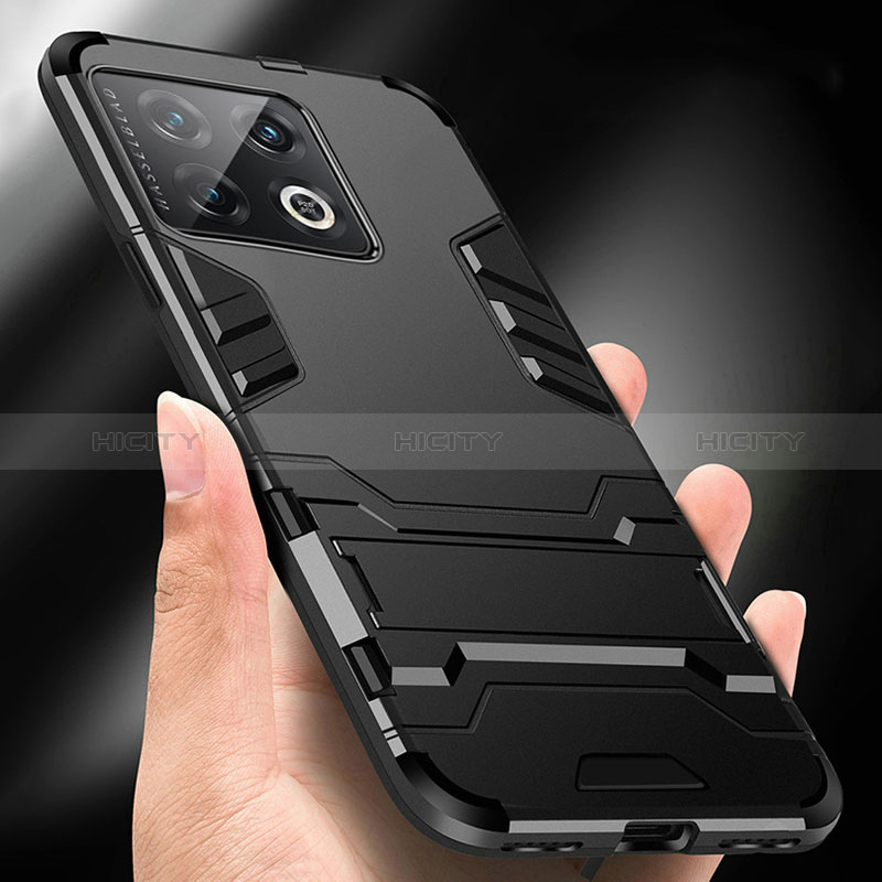 Custodia Silicone e Plastica Opaca Cover con Supporto R01 per OnePlus 10 Pro 5G