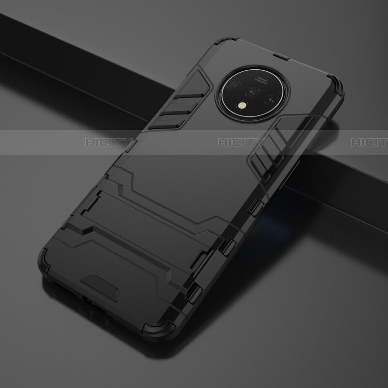 Custodia Silicone e Plastica Opaca Cover con Supporto R01 per OnePlus 7T