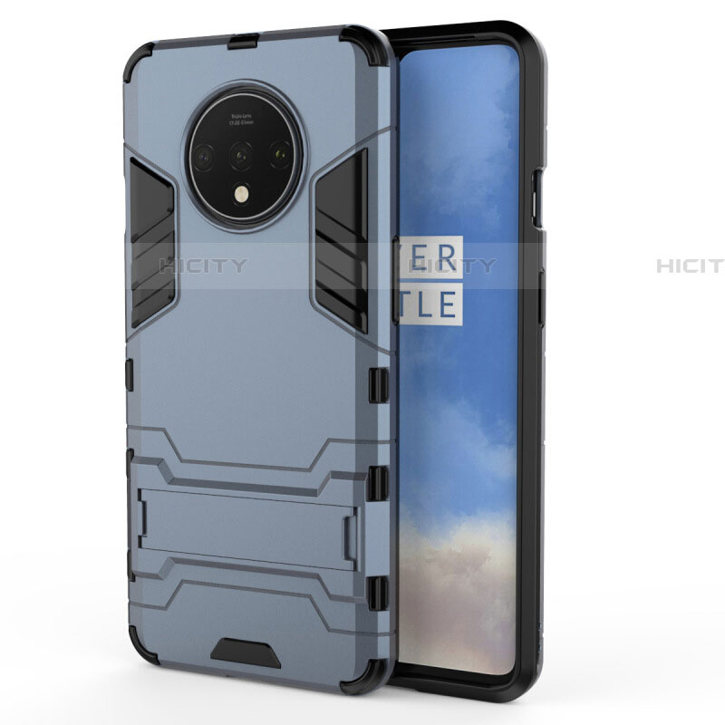 Custodia Silicone e Plastica Opaca Cover con Supporto R01 per OnePlus 7T