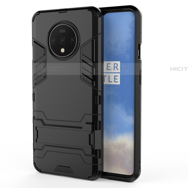 Custodia Silicone e Plastica Opaca Cover con Supporto R01 per OnePlus 7T