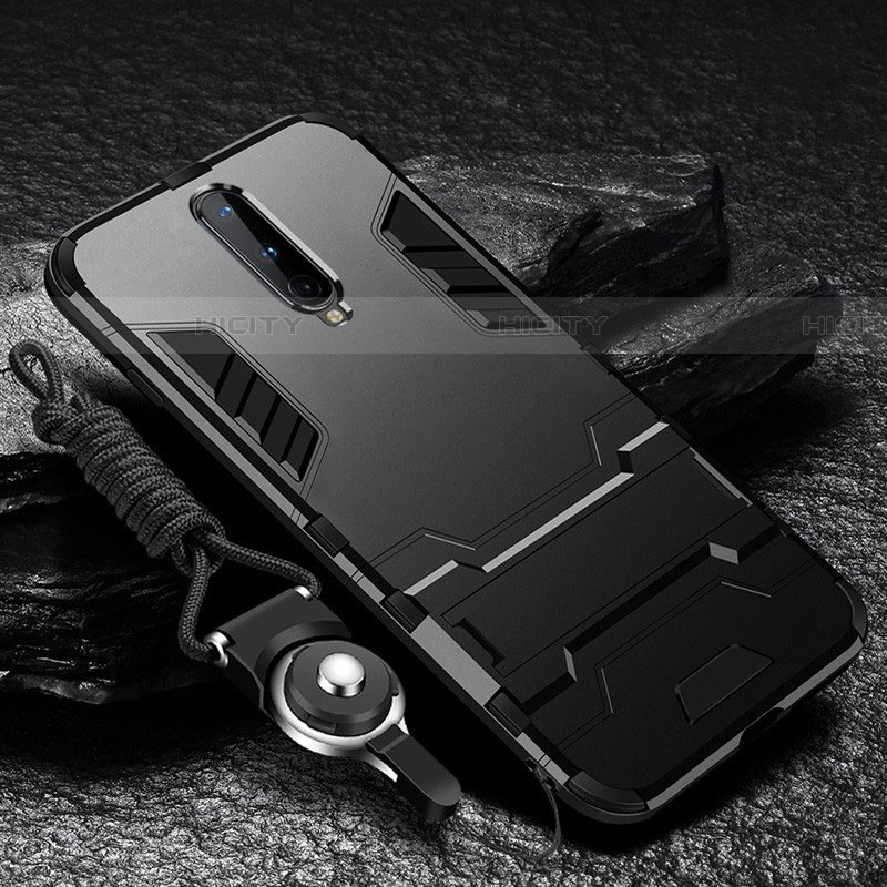 Custodia Silicone e Plastica Opaca Cover con Supporto R01 per OnePlus 8