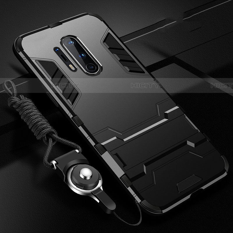 Custodia Silicone e Plastica Opaca Cover con Supporto R01 per OnePlus 8 Pro