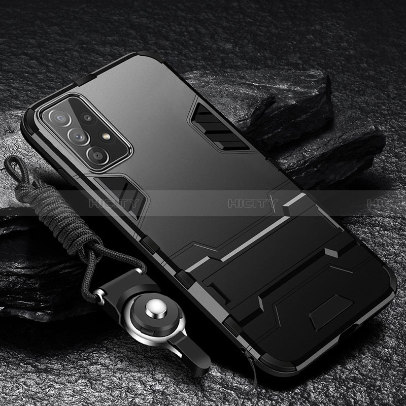 Custodia Silicone e Plastica Opaca Cover con Supporto R01 per Samsung Galaxy A32 5G