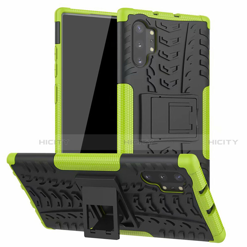 Custodia Silicone e Plastica Opaca Cover con Supporto R01 per Samsung Galaxy Note 10 Plus 5G