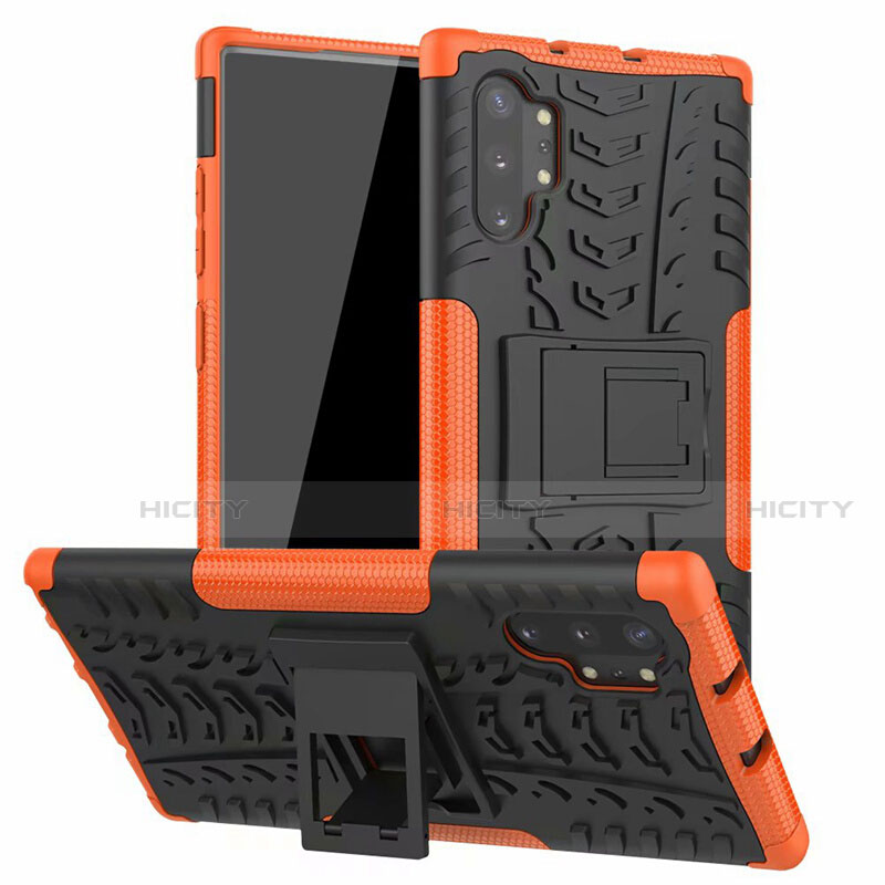 Custodia Silicone e Plastica Opaca Cover con Supporto R01 per Samsung Galaxy Note 10 Plus 5G