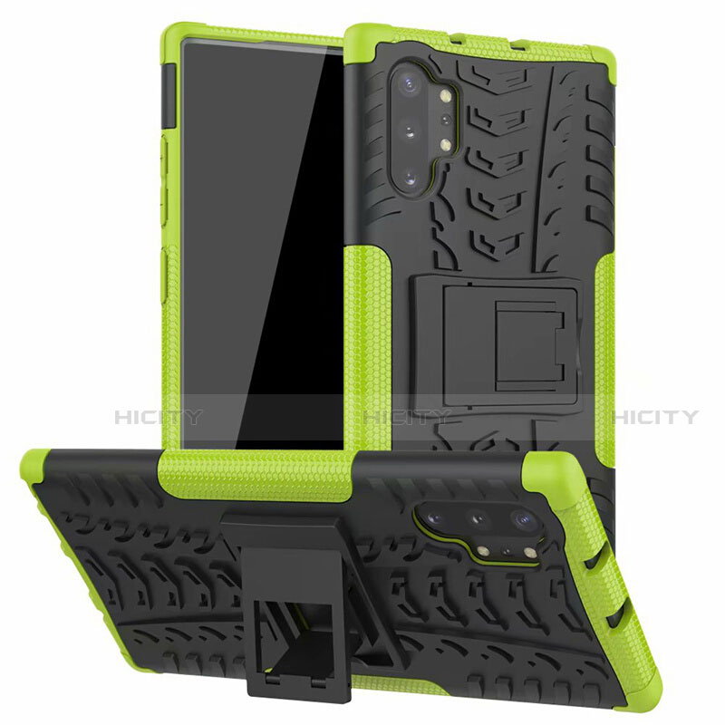 Custodia Silicone e Plastica Opaca Cover con Supporto R01 per Samsung Galaxy Note 10 Plus