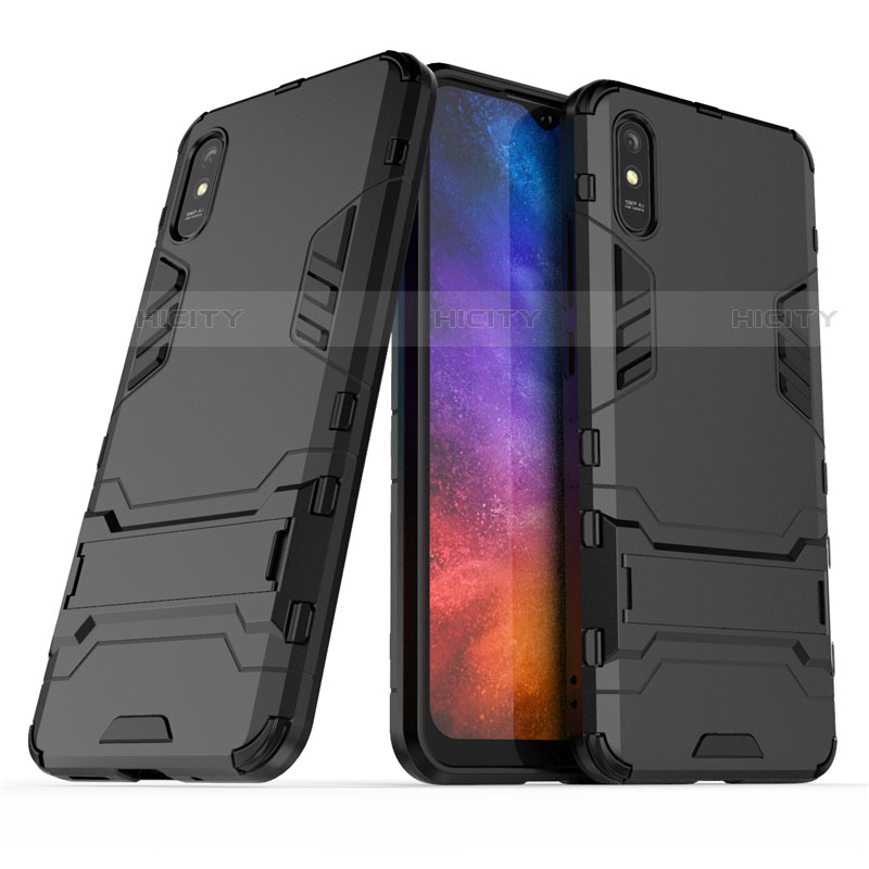 Custodia Silicone e Plastica Opaca Cover con Supporto R01 per Xiaomi Redmi 9A