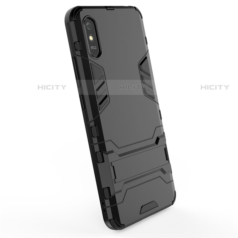 Custodia Silicone e Plastica Opaca Cover con Supporto R01 per Xiaomi Redmi 9AT