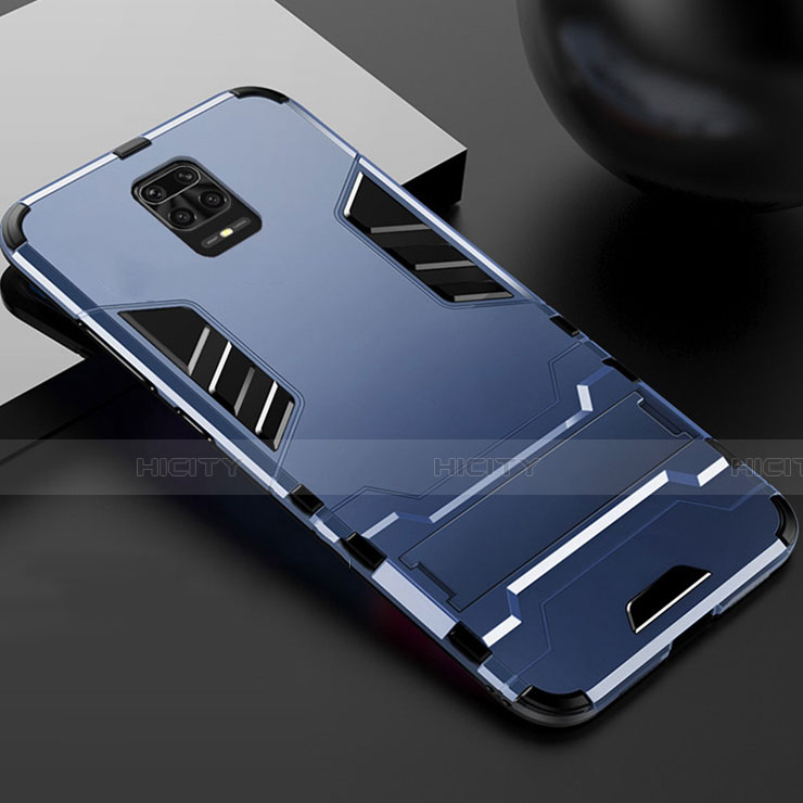 Custodia Silicone e Plastica Opaca Cover con Supporto R01 per Xiaomi Redmi Note 9 Pro