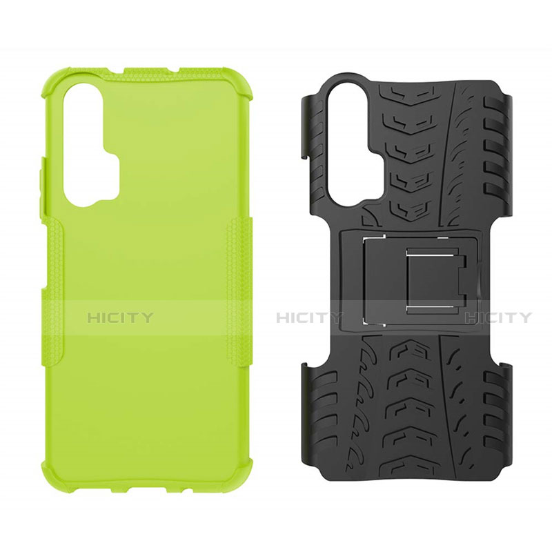 Custodia Silicone e Plastica Opaca Cover con Supporto R02 per Huawei Honor 20 Pro