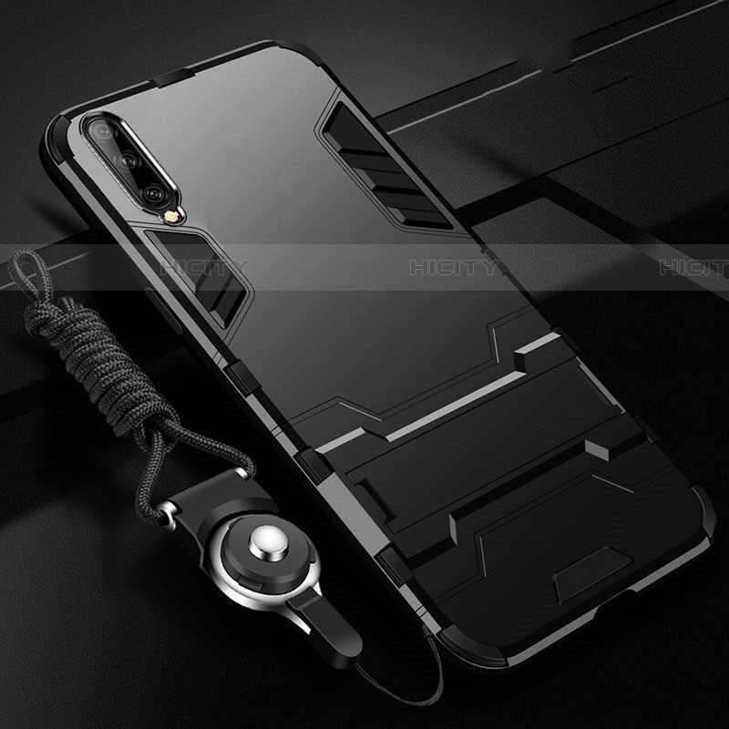 Custodia Silicone e Plastica Opaca Cover con Supporto R02 per Samsung Galaxy A70