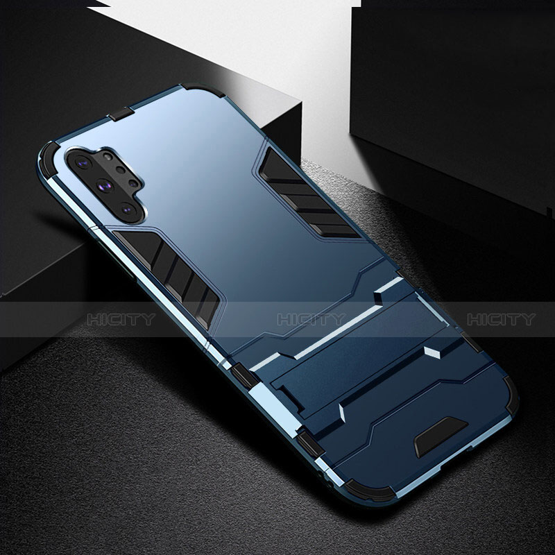 Custodia Silicone e Plastica Opaca Cover con Supporto R02 per Samsung Galaxy Note 10 Plus