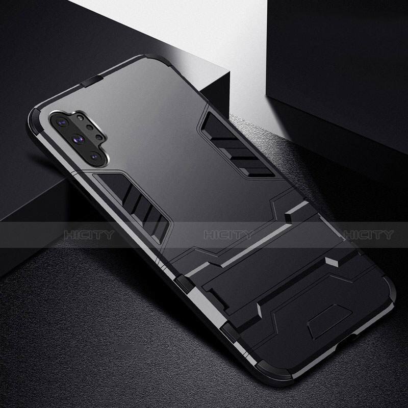 Custodia Silicone e Plastica Opaca Cover con Supporto R02 per Samsung Galaxy Note 10 Plus 5G