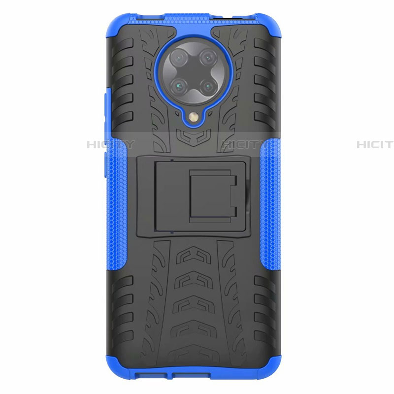 Custodia Silicone e Plastica Opaca Cover con Supporto R02 per Xiaomi Poco F2 Pro