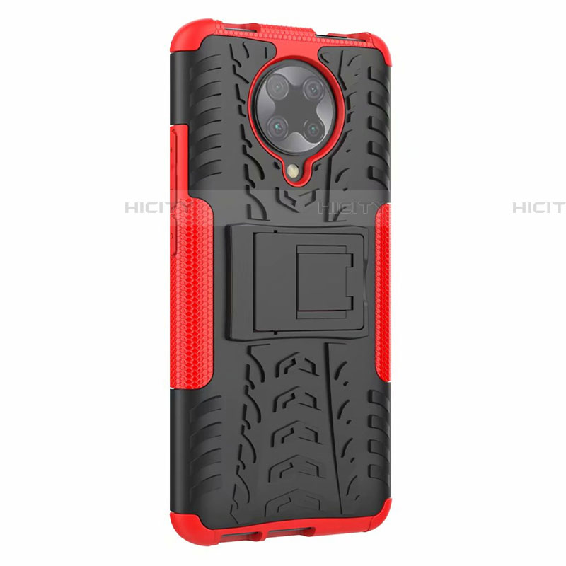 Custodia Silicone e Plastica Opaca Cover con Supporto R02 per Xiaomi Redmi K30 Pro 5G