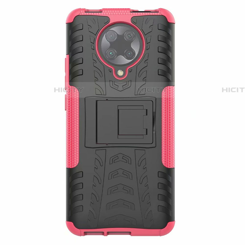 Custodia Silicone e Plastica Opaca Cover con Supporto R02 per Xiaomi Redmi K30 Pro 5G