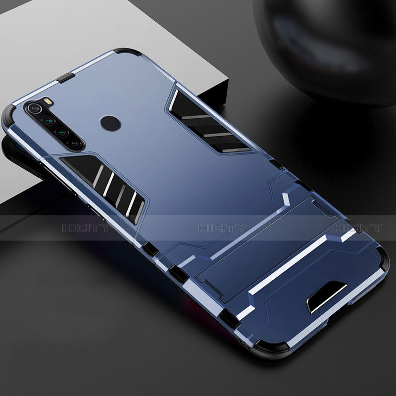 Custodia Silicone e Plastica Opaca Cover con Supporto R02 per Xiaomi Redmi Note 8T