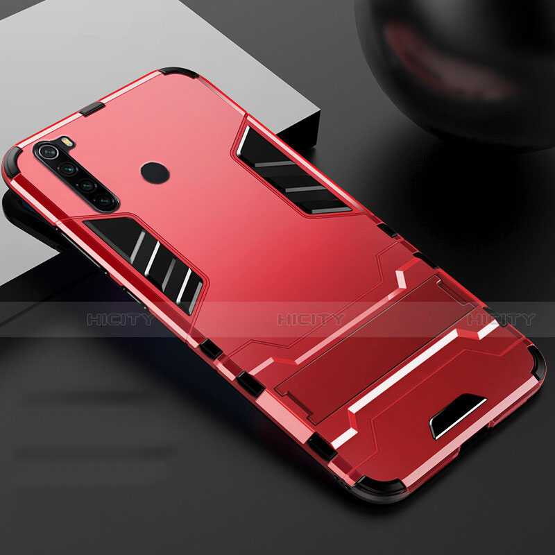 Custodia Silicone e Plastica Opaca Cover con Supporto R02 per Xiaomi Redmi Note 8T