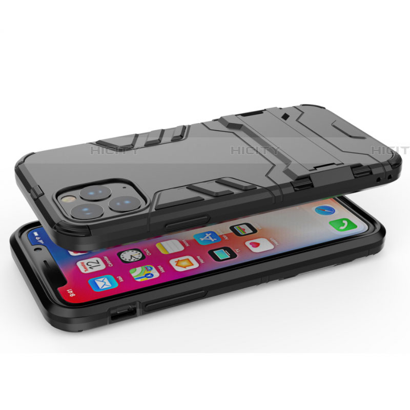 Custodia Silicone e Plastica Opaca Cover con Supporto R03 per Apple iPhone 11 Pro Max