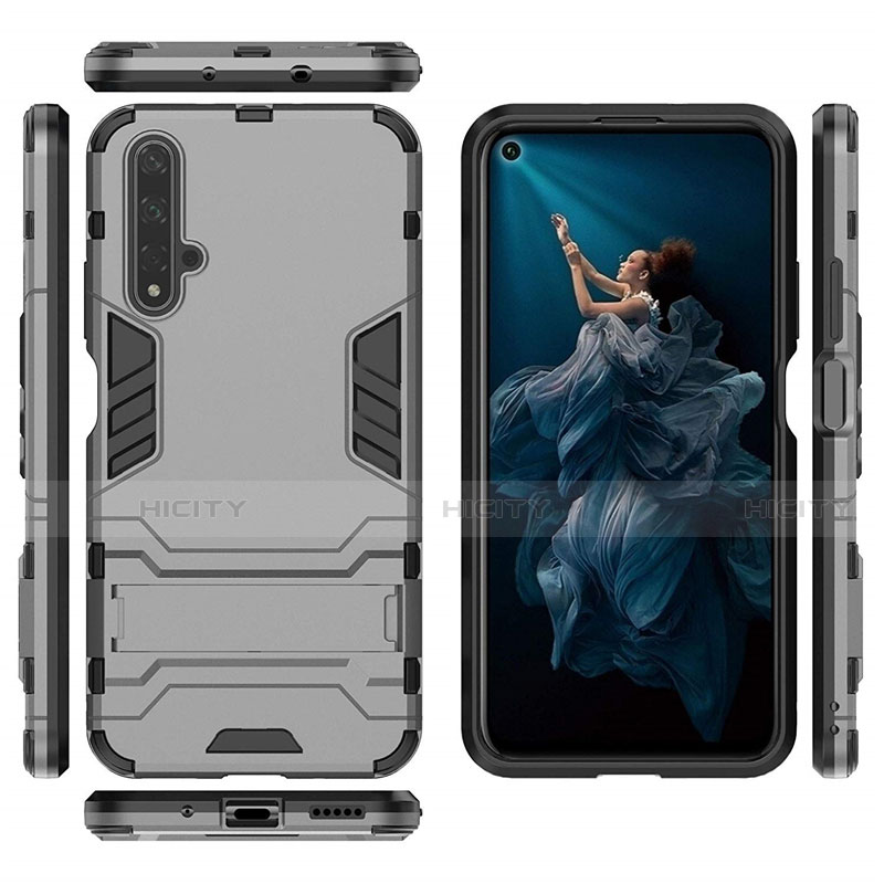 Custodia Silicone e Plastica Opaca Cover con Supporto R03 per Huawei Honor 20