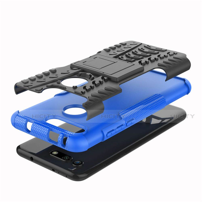 Custodia Silicone e Plastica Opaca Cover con Supporto R03 per Huawei Honor V20