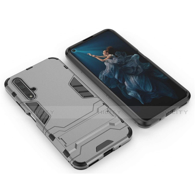 Custodia Silicone e Plastica Opaca Cover con Supporto R03 per Huawei Nova 5T