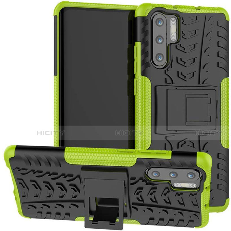 Custodia Silicone e Plastica Opaca Cover con Supporto R03 per Huawei P30 Pro New Edition