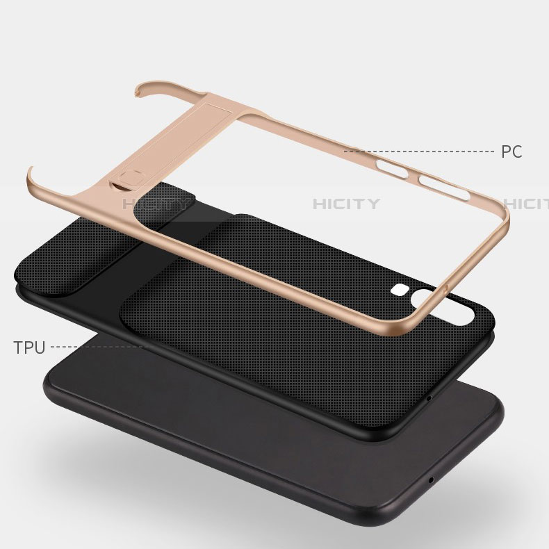 Custodia Silicone e Plastica Opaca Cover con Supporto R03 per Samsung Galaxy A70S