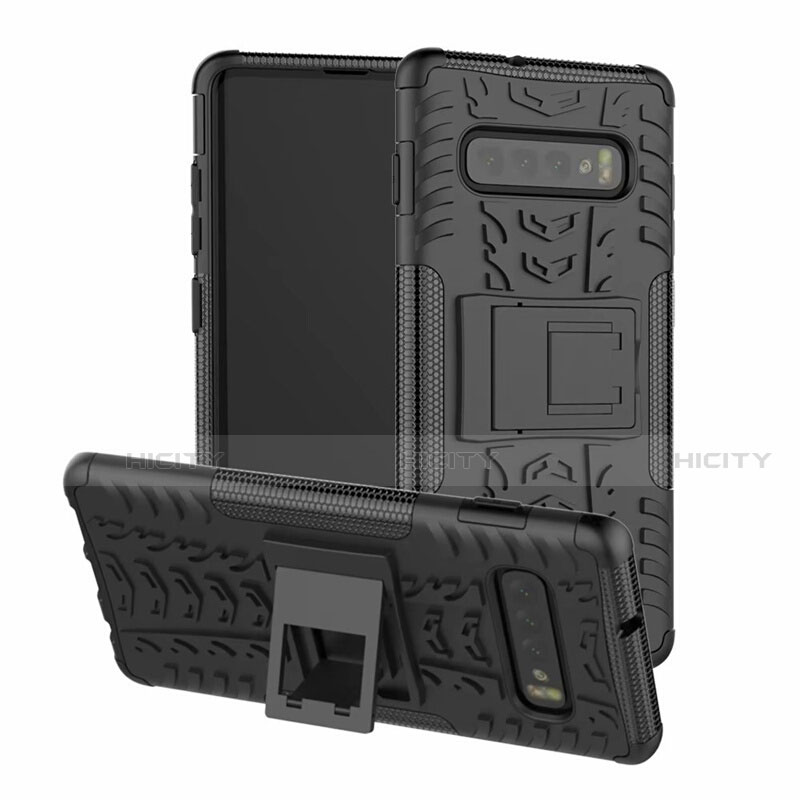 Custodia Silicone e Plastica Opaca Cover con Supporto R03 per Samsung Galaxy S10 5G