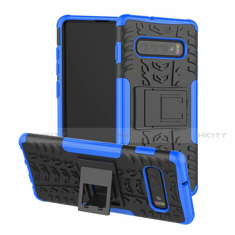 Custodia Silicone e Plastica Opaca Cover con Supporto R03 per Samsung Galaxy S10 5G