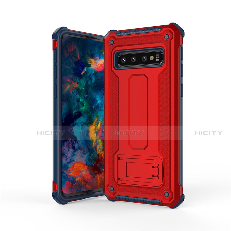 Custodia Silicone e Plastica Opaca Cover con Supporto T01 per Samsung Galaxy S10 5G Multicolore