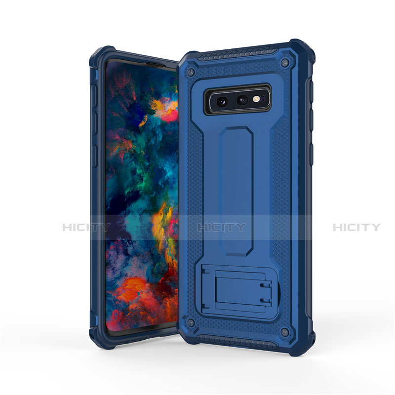 Custodia Silicone e Plastica Opaca Cover con Supporto T01 per Samsung Galaxy S10e