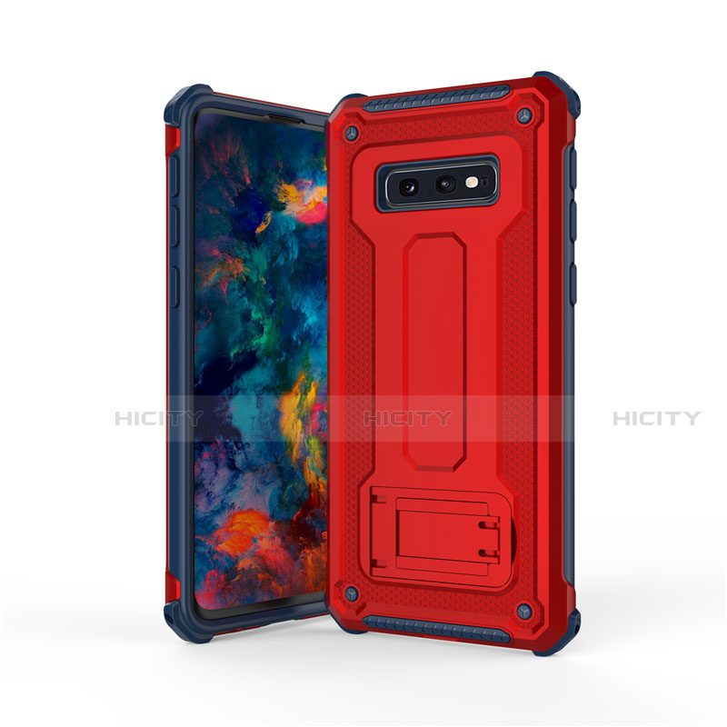 Custodia Silicone e Plastica Opaca Cover con Supporto T01 per Samsung Galaxy S10e Multicolore