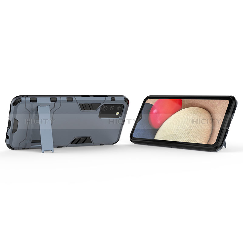 Custodia Silicone e Plastica Opaca Cover con Supporto T02 per Samsung Galaxy A02s