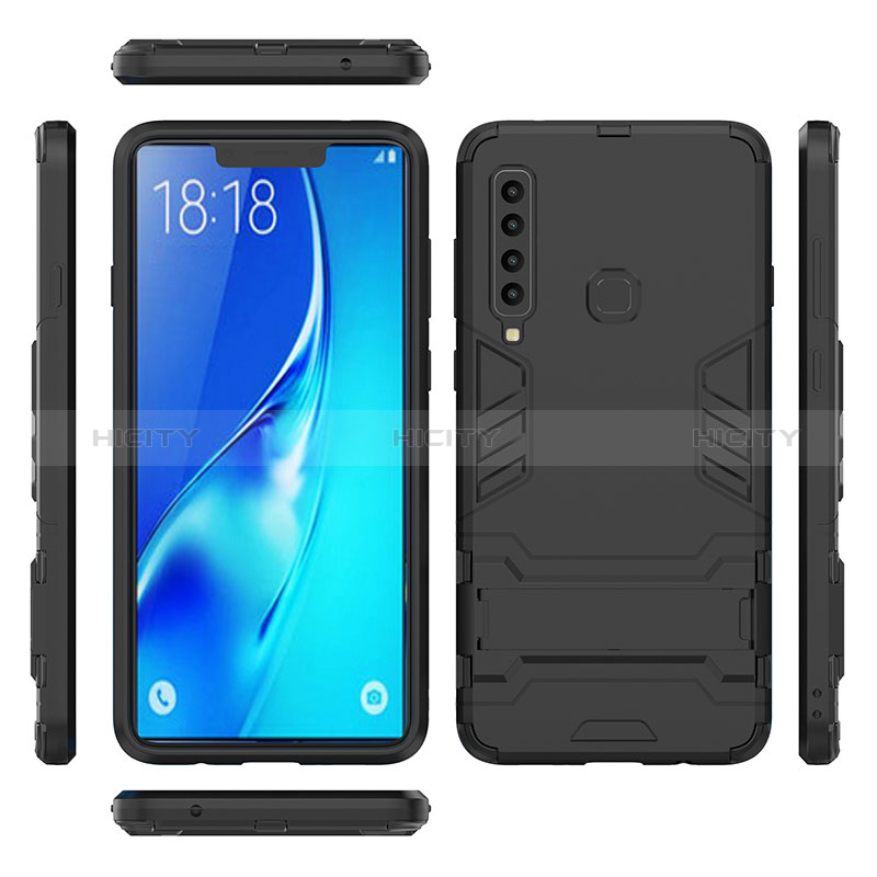 Custodia Silicone e Plastica Opaca Cover con Supporto T02 per Samsung Galaxy A9s