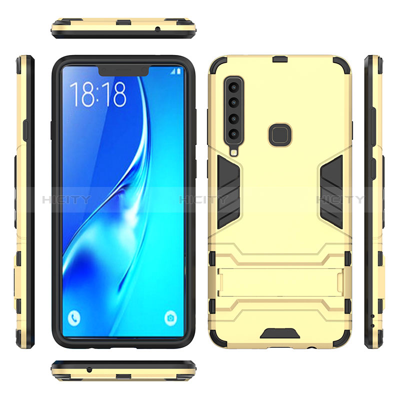 Custodia Silicone e Plastica Opaca Cover con Supporto T02 per Samsung Galaxy A9s