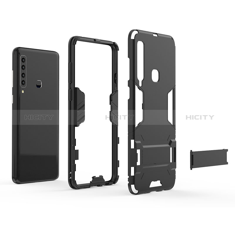 Custodia Silicone e Plastica Opaca Cover con Supporto T02 per Samsung Galaxy A9s