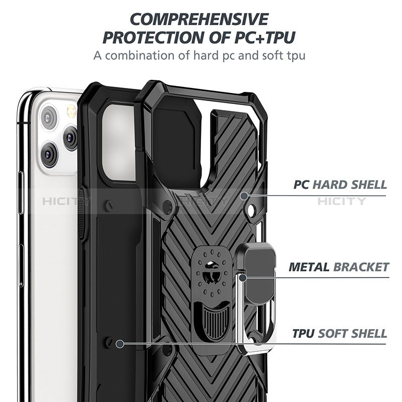 Custodia Silicone e Plastica Opaca Cover con Supporto YF1 per Apple iPhone 13 Pro Max
