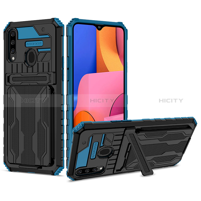 Custodia Silicone e Plastica Opaca Cover con Supporto YF1 per Samsung Galaxy A20s