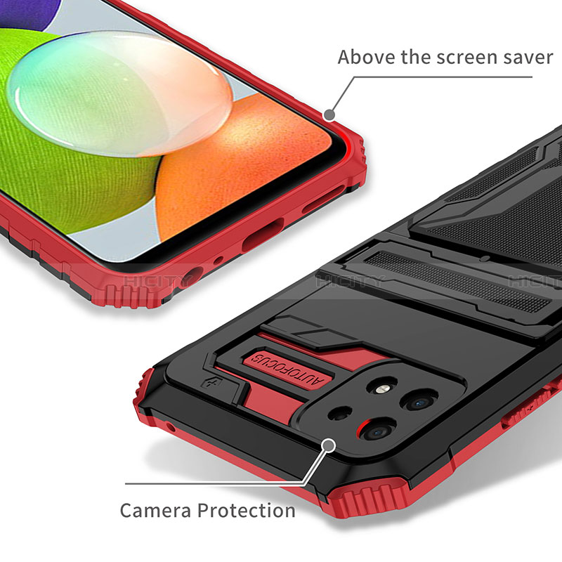 Custodia Silicone e Plastica Opaca Cover con Supporto YF1 per Samsung Galaxy A22 5G