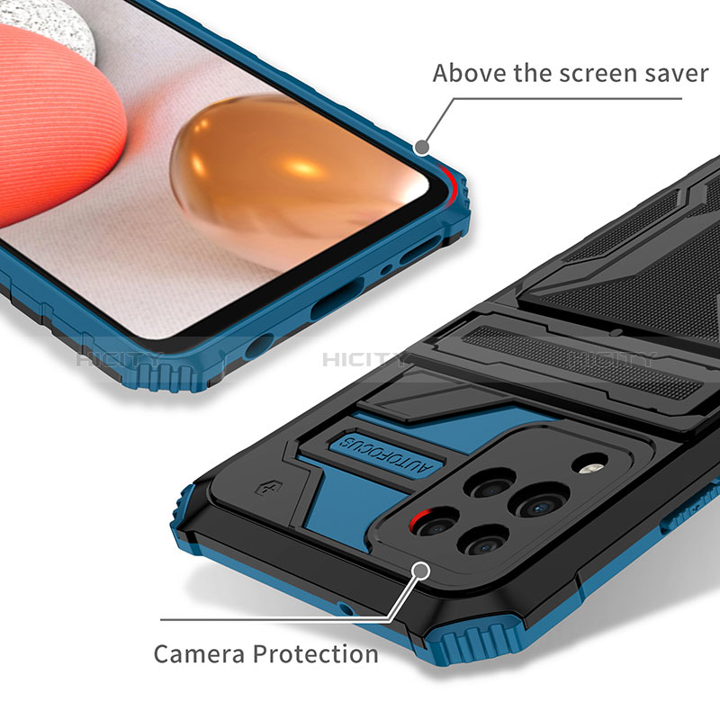 Custodia Silicone e Plastica Opaca Cover con Supporto YF1 per Samsung Galaxy A42 5G