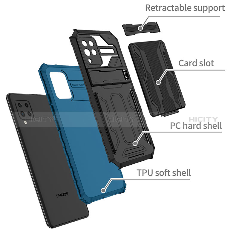 Custodia Silicone e Plastica Opaca Cover con Supporto YF1 per Samsung Galaxy A42 5G