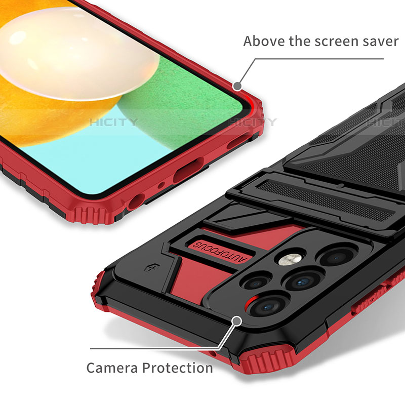 Custodia Silicone e Plastica Opaca Cover con Supporto YF1 per Samsung Galaxy A52 5G