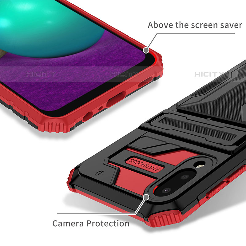 Custodia Silicone e Plastica Opaca Cover con Supporto YF1 per Samsung Galaxy M02