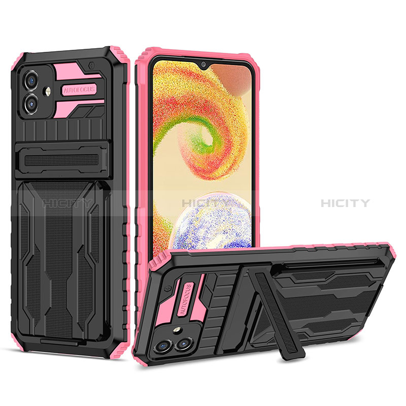 Custodia Silicone e Plastica Opaca Cover con Supporto YF1 per Samsung Galaxy M04