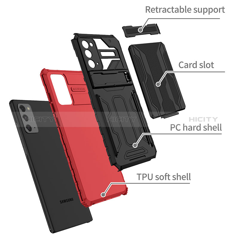 Custodia Silicone e Plastica Opaca Cover con Supporto YF1 per Samsung Galaxy Note 20 5G