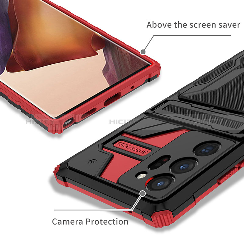 Custodia Silicone e Plastica Opaca Cover con Supporto YF1 per Samsung Galaxy Note 20 Ultra 5G